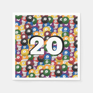 Billiard Balls for 20th birthday Napkin