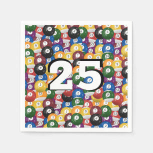 Billiard Balls for 25th birthday Napkin