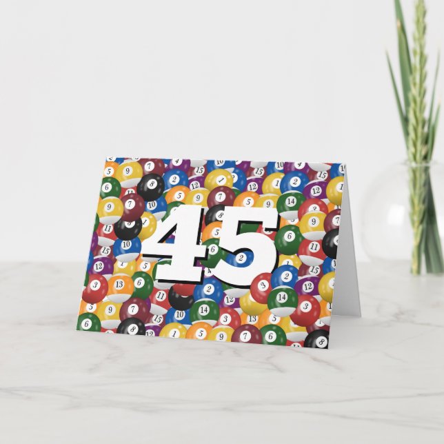 Billiard Balls For 45th Birthday Card (Front)