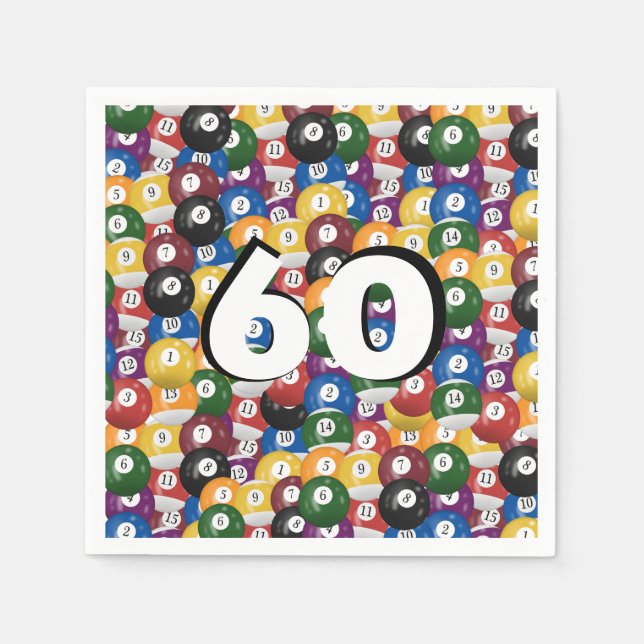 Billiard Balls for 60th birthday Napkin (Front)