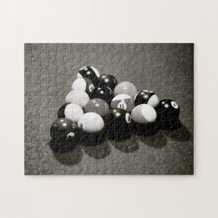 Billiard Balls Man Cave Pool Table Jigsaw Puzzle