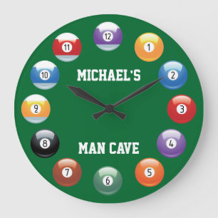 Billiard Balls Personalised Wall Clock