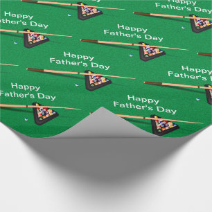 Billiard Balls Pool Stick Father's Day Wrapping Paper