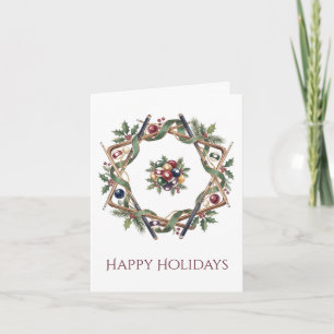 Billiard Balls Wreath Holiday Christmas Card