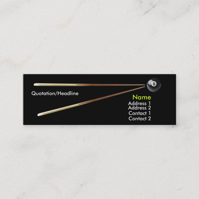 Billiard Business Card (Front)