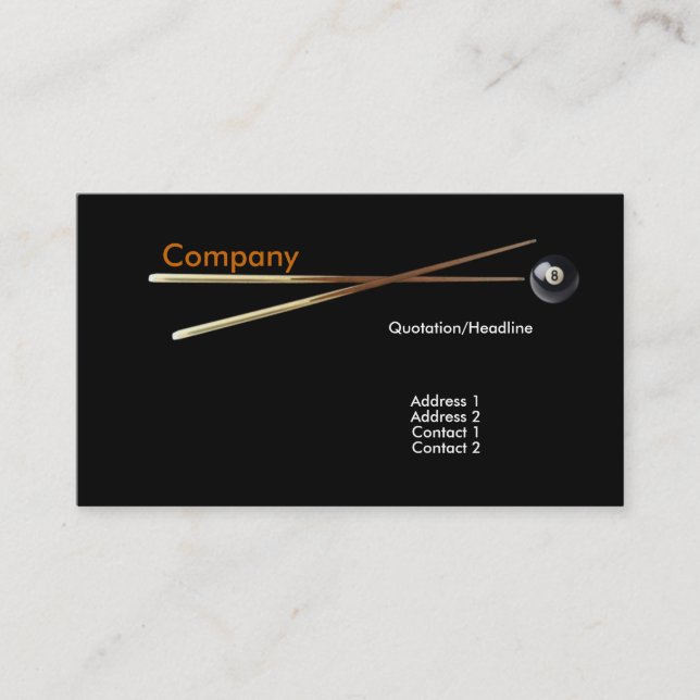 Billiard Business Card (Front)