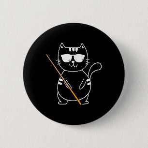 Billiard Cat - Billiard Player Billard 8-ball Pool 6 Cm Round Badge