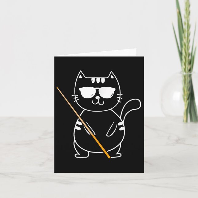 Billiard Cat - Billiard Player Billard 8-ball Pool Card (Front)