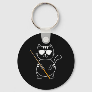 Billiard Cat - Billiard Player Billard 8-ball Pool Key Ring