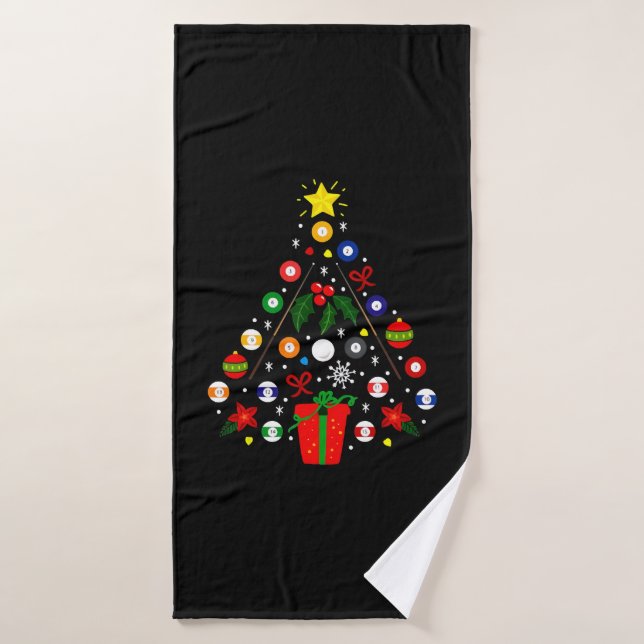Billiard Christmas Tree Bath Towel (Bath Towel)