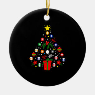Billiard Christmas Tree Ceramic Ornament