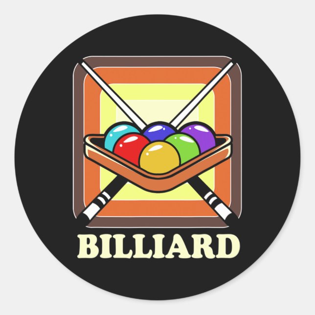 Billiard  classic round sticker (Front)