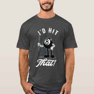 Billiard Cue Sports Funny 8Ball Cartoon Pool boy T-Shirt