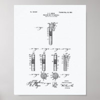 Billiard Cue Tip 1899 Patent Art - White Paper