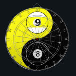 Billiard Design Dartboard<br><div class="desc">Billiard designed dartboard with the graphic of 8 and 9 ball ying yang symbol. Great gift for those who love to play darts or pool.</div>