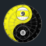 Billiard Design Dartboard<br><div class="desc">Billiard designed dartboard with the graphic of 8 and 9 ball ying yang symbol. Great gift for those who love to play darts or pool.</div>