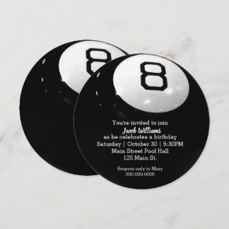Billiard Eight Ball Birthday Invite