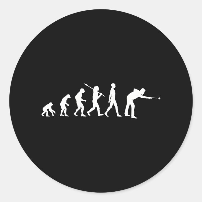 Billiard Evolution Pool Billiard Classic Round Sticker (Front)