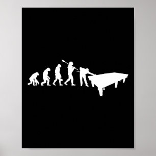 Billiard Evolution Snooker Pool Chalk Billiard Pla Poster
