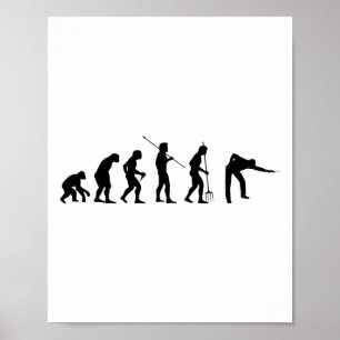 Billiard Evolution Snooker Pool Chalk Billiard Pla Poster