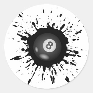 Billiard Explosion Classic Round Sticker