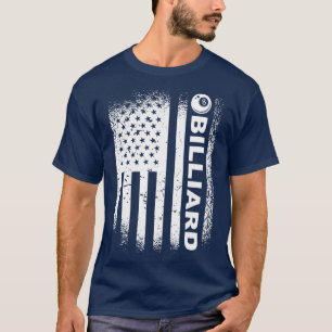 Billiard Flag 8Ball Pool Billiard America Flag T-Shirt