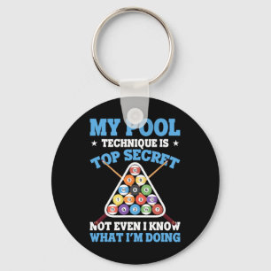 Billiard Funny Pool Player My Pool Technique Is To Key Ring