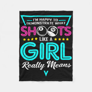 Billiard Girl I Shoot Like A Girl Apparel Pool Pla Fleece Blanket
