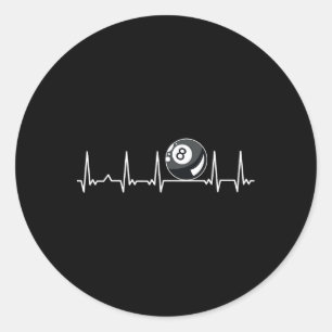 Billiard Heartbeat Snooker Pool Chalk Billiard Pla Classic Round Sticker