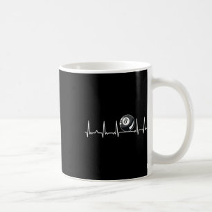 Billiard Heartbeat Snooker Pool Chalk Billiard Pla Coffee Mug