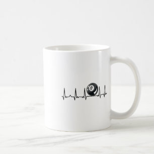 Billiard Heartbeat Snooker Pool Chalk Billiard Pla Coffee Mug