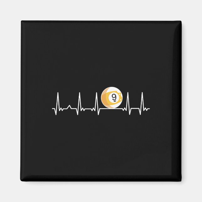 Billiard Heartbeat Snooker Pool Chalk Billiard Pla Magnet (Front)