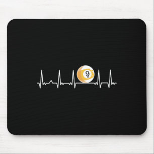 Billiard Heartbeat Snooker Pool Chalk Billiard Pla Mouse Pad
