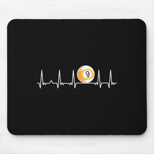 Billiard Heartbeat Snooker Pool Chalk Billiard Pla Mouse Pad (Front)