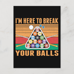 Billiard Humour Sarcastic Cue Sports Snooker Pool Postcard