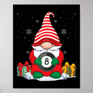 Billiard Ll Christmas Gnomes Cute Billiard Ll Love Poster
