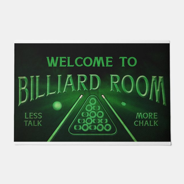 Billiard Lover Mat, Billiard Doormat, Pool Player Doormat (Front)