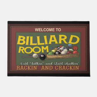 Billiard Lover Mat, Billiard Doormat, Pool Player Doormat
