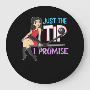 Billiard Lovers   Just The Tip I Promise Large Clock