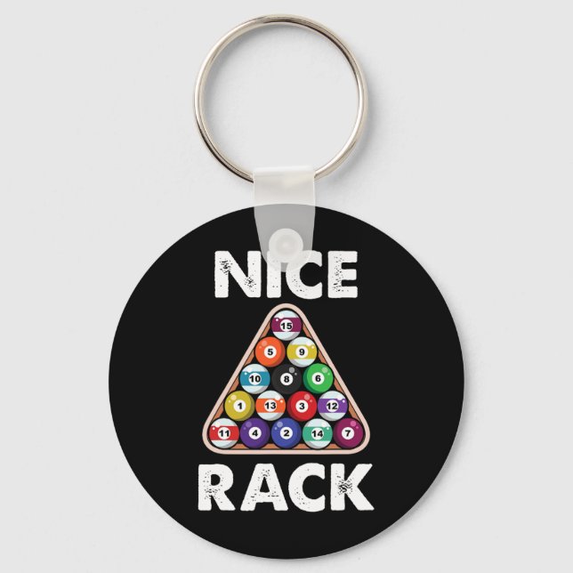 Billiard Nice Rack Billiard Player Gift  Key Ring (Front)
