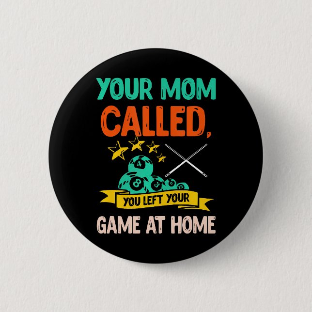 Billiard Player Billard 8-Ball Pool 6 Cm Round Badge (Front)