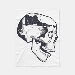 Billiard Player Brain Skull Billiards Table Rack C Fleece Blanket