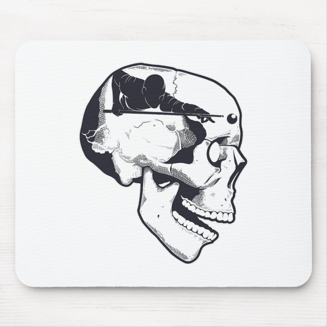 Billiard Player Brain Skull Billiards Table Rack C Mouse Pad (Front)