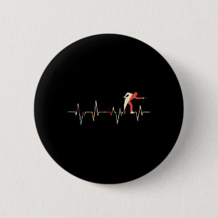 Billiard Player Heartbeat Billiards Pool Snooker 6 Cm Round Badge