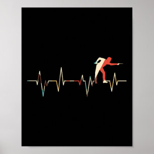 Billiard Player Heartbeat Billiards Pool Snooker Poster