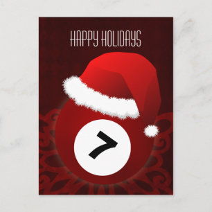 billiard player Holiday greeting Postcard