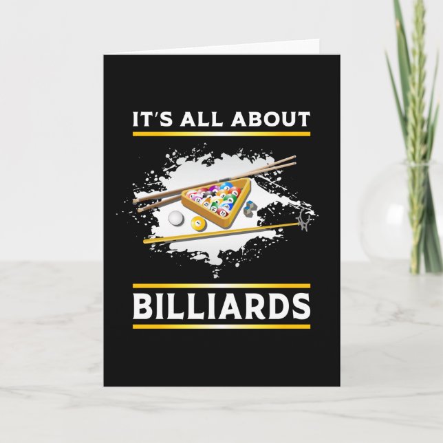 Billiard Pool Billiards Snooker 8 Ball Funny Gift Card (Front)