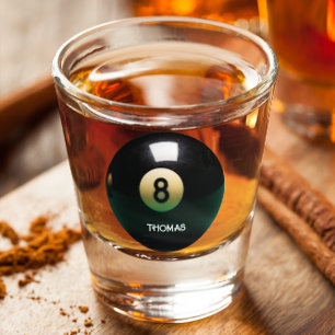 Billiard Pool Eight Ball Personalised Shot Glass