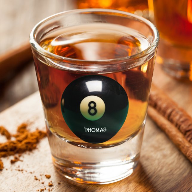 Billiard Pool Eight Ball Personalised Shot Glass (Creator Uploaded)