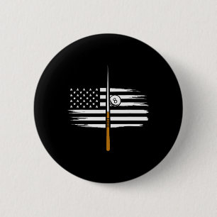 Billiard Pool Player Billiards Table Usa Us Americ 6 Cm Round Badge